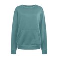 thumbnail image 4 of Mrat Chandails Graphiques pour Femmes, Unis, Amples, à Col Rond, à Manches Longues, Chemise Imprimée, Chandail à Enfiler, Chandails d'Automne, Vêtements à Enfiler pour Dames, Blouse à Poche, Chandail Bleu m, 4 of 4