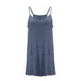 thumbnail image 4 of RBCKVXZ Robe Courte Athlétique Sans Manches pour Femmes avec Short Intégré Été Tennis Entraînement Active Combinaison Sportive Bretelles Spaghetti Robes Bleu Foncé S, 4 of 6
