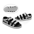 thumbnail image 2 of Tignapoo Unisex Grey Rubber Sandals with Adjustable Straps, Lightweight & Non-Slip, Ideal for Beach, Camping, and Hiking, Available in Sizes 35-46, White Sole Design., 2 of 6