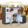 thumbnail image 4 of Gymax Kids Corner Kitchen Playset Wooden Pretend Play Toy with Microwave Coffee, 4 of 10