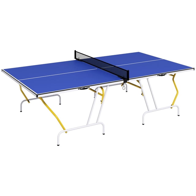 Soozier Full Size Ping Pong Table, Table de tennis de table pliante, Bleu