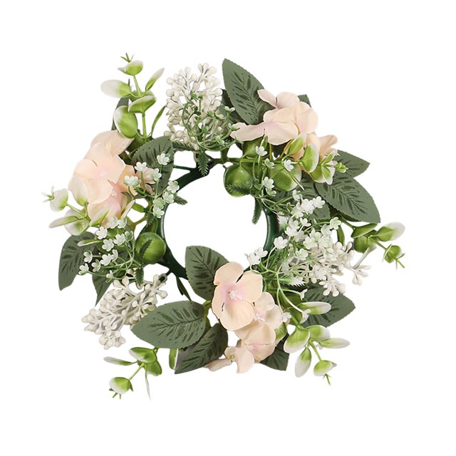 Hydrangea Candle Rings Wreaths Floral Candle Ring Candlerings For Pillar Candle