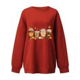 thumbnail image 4 of Chandails à Capuchon de Mode pour Femmes 2023 Mode Automne Hiver Lunettes Fille Imprimé Décontracté Sports Col Rond Survêtements Manches Longues 50 % de Rabais Liquidation Costumes Halloween/noël, 4 of 4