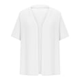 thumbnail image 4 of Women's Plus Size Cropped Cardigan Shrugs Short Sleeve Button Down Ribbed Knit Sweater Summer Kimono, 4 of 6
