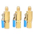 thumbnail image 2 of Refrigerant Valve Ball Valve Brass 1/4 SAE Female & Male High Pressure Resistant with R12/R134/AR410, 2 of 7