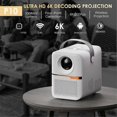 thumbnail image 5 of P10 Smart 4K WiFi Portable 1080P Home Theater Video LED Bluetooth Mini Projector Android 10 Projector US PLUG(White), 5 of 5
