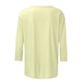 thumbnail image 4 of Chemises pour Femmes Habillées Décontractées, Chemises à Manches 3/4 pour Femmes, Tuniques à Manches Courtes Grande Taille pour Femmes, T-shirt à Manches 3/4 à Col Rond Imprimé Lettres Mode Décontractée pour Femmes, 4 of 5