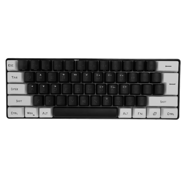 Clavier RVB Mini 60 %, Rétroéclairage LED 61 Touches, Ergonomique, Sensation Mécanique, Clavier de Jeu Filaire pour Bureau et Affaires