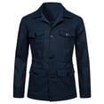 thumbnail image 2 of LOVZFMLL Jackets for Men's Solid Color Button Pocket Long Sleeved Hooded Lapel Casual Jacket, 2 of 4