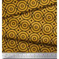thumbnail image 3 of Soimoi Gold Velvet Fabric Circle Art Geometric Printed Craft Fabric by the Yard 58 Inch Wide, 3 of 5