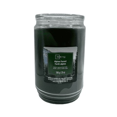 Mainstays Bougie parfumée en pot de verre à mèche unique, parfum forêt alpine, 567 g (20 oz)