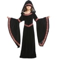 thumbnail image 4 of LUOGENLI Robe Tout-Petits Enfants Filles Style The Ancients Costume Robe de Fête Ensemble Tenue Jupe Maxi Ensemble Vacances Noir 6-8 Ans, 4 of 7