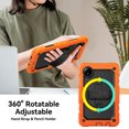 thumbnail image 2 of XYX For Xiaomi Redmi Pad SE 8.7 inch 2024, 360 Rotating Shockproof Cover with Stand, Screen Protector, Shoulder Strap, Orange, 2 of 7