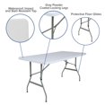 thumbnail image 2 of Table pliante en plastique blanc granite réglable en hauteur sur 5 pieds, 2 of 9