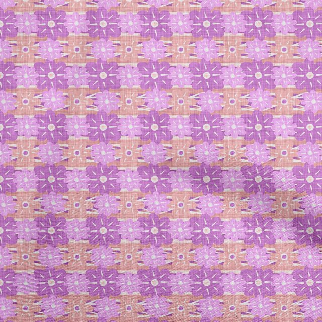 oneOone Viscose Chiffon Purple Fabric Floral Sewing Craft Projects Fabric Prints By Yard 42 Inch Wide