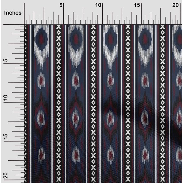 oneOone Viscose Jersey Fabric Stripe & Geometric Ikat Printed Craft Fabric BTY 60 Inch Wide