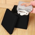 thumbnail image 2 of Black Multifunctional Foldable Storage Stool Linen Fabric For Organizer Shoe Changing 25 X 25 Cm Cotton Linen Material Black Color, 2 of 6