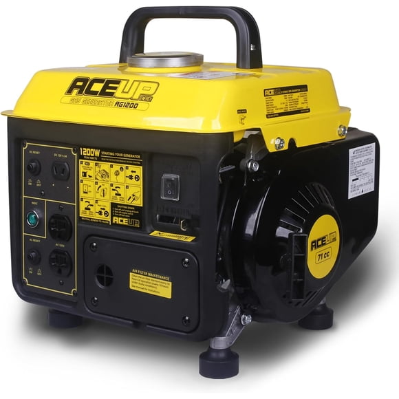 Aceup Energy 1,200-Watt Ultra-Light 71cc 2-Cycle Portable Gas Generator for Camping and Home Backup, EPA Compliant
