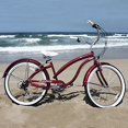 thumbnail image 2 of Firmstrong Bella Fashionista Single Speed Beach Cruiser Bicycle, 26-Inch, Burgundy, 2 of 5