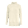 thumbnail image 3 of SGMVNU Women's Oversized Turtleneck Sweaters Fall Long Sleeve Ribbed Tunic Sweater Chunky Pullover Knit Tops(Beige, M), 3 of 3