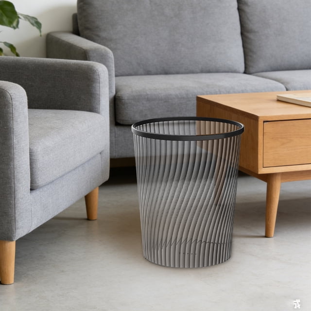 Poubelle Verticale Translucide à Filetage Léger de Grande Capacité pour l'Élimination Moderne des Déchets 3 Pcs