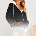 thumbnail image 2 of Timegard Cardigans for Women Zipper Hoodies Sweatshirts Top Gradient Color Casual Loose Pullover Pockets, 2 of 6