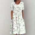 thumbnail image 2 of Ketyyh-chn99 Robes d'Été pour Femmes Grande Taille Robe Mini Robe de Fête Robe Droite Unie pour Vacances Robe à Enfiler Robe de Plage Beige,m, 2 of 5