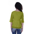 thumbnail image 3 of Moomaya Haut Péplum en Coton pour Femmes Tunique en Coton à Col en V Blouse Ethnique, 3 of 6