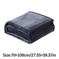 thumbnail image 3 of Limited Stock,Super Soft Warm Solid Warm Fleece Blanket Throw Rug Sofa Bedding 70x100cm,PENDANE,Dark Gray, 3 of 9