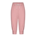 thumbnail image 4 of Capris pour Femmes Pantalons Décontractés à Imprimé Taille Haute Bas Joggers à Cordon Pantalons Décontractés, 4 of 6