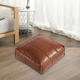 thumbnail image 4 of Housse de Pouf Ottomane Polyvalente en Similicuir 17,7 Pouces Carrée Non Rembourrée Coussin de Sol Rangement Repose-Pieds pour Usage Intérieur Extérieur Bricolage Remplissable Housse de Coussin de Siège en Cuir Sans Bourre Incluse, 4 of 7