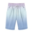 thumbnail image 1 of Plebaso Men's Stylish Shorts Gradient Color Summer Beach Shorts Drawstring Casual Knee Length Shorts, 1 of 3