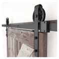 thumbnail image 1 of Heavy Duty Sliding Barn Door Hardware Kit With Big-Rollers 8-20FT Black Steel Track Roller Set For Two Door Smoothly ,Long Lasting, 1 of 6