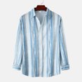 thumbnail image 2 of Chemise à Manches Longues pour Homme Mode Homme Automne Hiver Poche Latérale Simple Col Montant Chemise à Manches Longues Rayée Haut, 2 of 9
