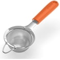 thumbnail image 1 of U-Taste Small Fine Mesh Strainer: 18/8 Stainless Steel 3.35in 30 Mesh Kitchen Food Sieve with Sturdy Riveted Silicone Handle, Heavy Duty Deep Handheld Metal Colander for Tea, Juice (Orange), 1 of 9