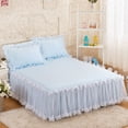 thumbnail image 1 of kurtrusly Elegant Princesses Bed Skirt Durable And Beautiful For Anywhere Easy To Clean Ruffled Bed Skirt blue, 1 of 6