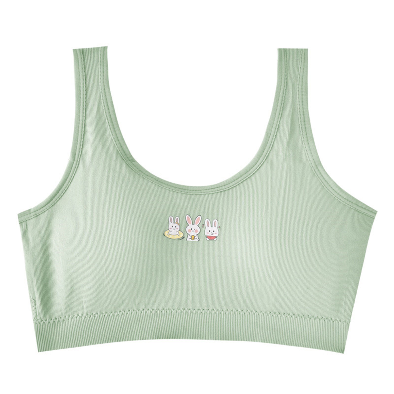 TZEWGL Summer Sports Bra For Middle School Student Racerback Straps Soft Elastic Waistband Spandex For Teen size 12-16T