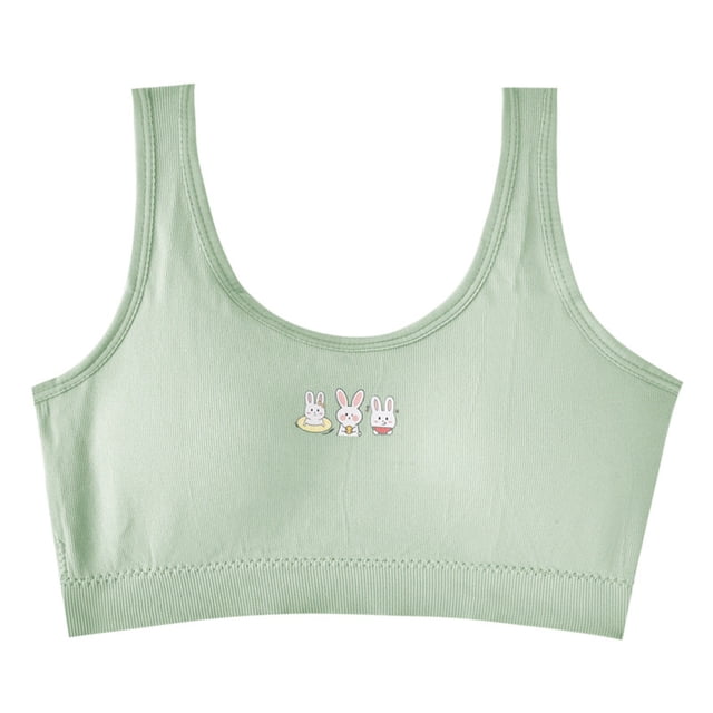 TZEWGL Summer Sports Bra For Middle School Student Racerback Straps Soft Elastic Waistband Spandex For Teen size 12-16T
