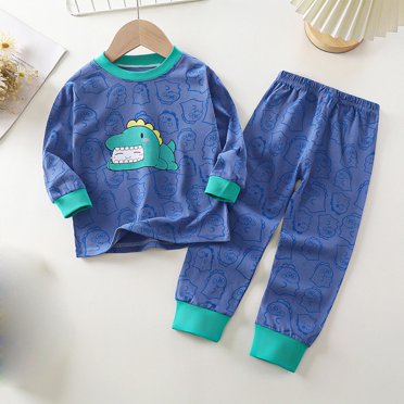 RXIRUCGD Mode Ensembles de Pantalons Longs Décontractés à Manches Longues pour Filles et Garçons Col Rond Imprimé Bouton (Marine, Taille : 6 Mois)