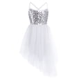 thumbnail image 2 of Jizyo Robe de Danse Lyrique à Sequins pour Filles Robe Tutu de Ballet Dos Croisé Justaucorps de Gym une Pièce Tenues de Danse Ivoire 3TG, 2 of 7