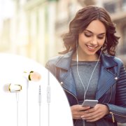 Electronics Earbuds Wired With Microphone Noise Isolating In-Ear Headphones Powerful Heavy High Definition Earphones Compatible 3.5mm