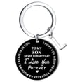 thumbnail image 1 of XZNGL Creative DIY to My SON Black Stainless Steel Last Name 26 Letter Keychain 2.5cm, 1 of 8