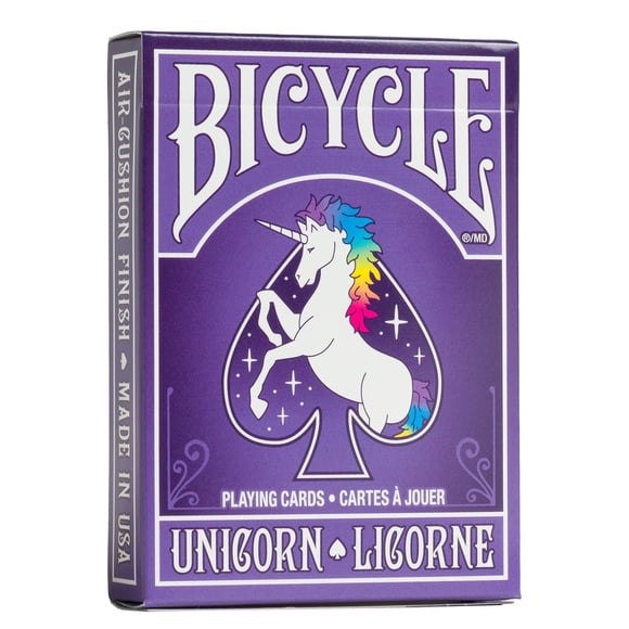 Bicycle Cartes à Jouer Unicorn pour Adulte - Fini Coussin d'Air, Offrant une Prise en Main et un Mélange Faciles / Index Standard, Format Poker avec un Style / une Utilisation Bien Meilleurs pour Fête et Jeu, Cartes à Jouer