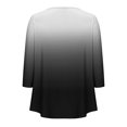 thumbnail image 3 of Pisexur Womens Plus Size Sweatshirt Gradients 3/4 Length Sleeve Tops Fall V-Neck Blouses Spring Ruffle Sleeve Tunic T-Shirts Dressy Casual, 3 of 4