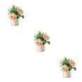 thumbnail image 2 of relayinert Simulation Flower Set Low Maintenance Easy To Clean Fake Peony Silk Hydrangea Flower Silk Artificial Flowers With Vase rose Champagne 3Set, 2 of 6