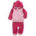 thumbnail image 1 of Baby Girls 2-Pc. Leopard-Print Minky Hoodie & Pants Set (Pink, 24M), 1 of 2