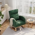 thumbnail image 1 of Modern Nursery Rocking Chair, Boucle Upholstered Rocking Chair, Comfortable Rocker Recliner with Side Pocket, Rocker Glider for Living Room, Bedroom, Nursing Room, Green, 1 of 8