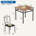 thumbnail image 2 of QinaQin 3 Piece Dining Table Set for 2, Space Saving Kitchen Table with 2 Upholstered Chairs, Apartment Dining Furniture for Small Spaces, 2 of 6