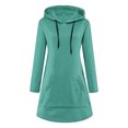 thumbnail image 4 of cfhntfmh Robes Chandails pour Femmes Confortables à Manches Longues Robe à Capuche Surdimensionnée Automne Douce Couleur Unie Robe Mini avec Poches, 4 of 5