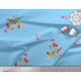 thumbnail image 3 of Soimoi Polyester Crepe Fabric Dot,Leaves & Periwinkle Floral Print Fabric by Yard 42 Inch Wide, 3 of 3